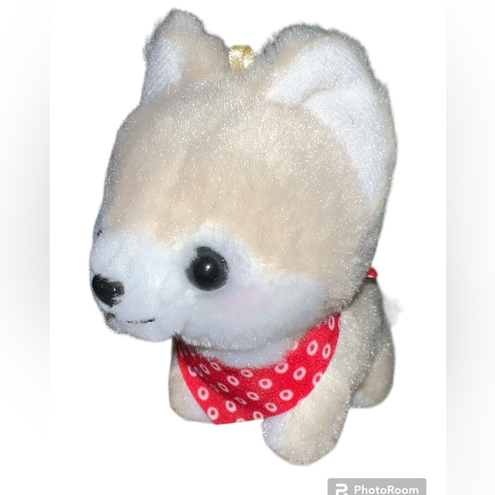 Amuse Shiba Inu Puppy Dog Plush 4”Red Bandana Soft Mini Stuffed Animal Lovey